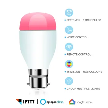 B22 7W RGBW Led Light WIFI Bulb Smart Lighting Color Change Dimmable AC85-265V Compatible with Alexa Google Home
B22 7W RGBW Led Light WIFI Bulb Smart Lighting Color Change Dimmable AC85-265V Compatible with Alexa Google Home