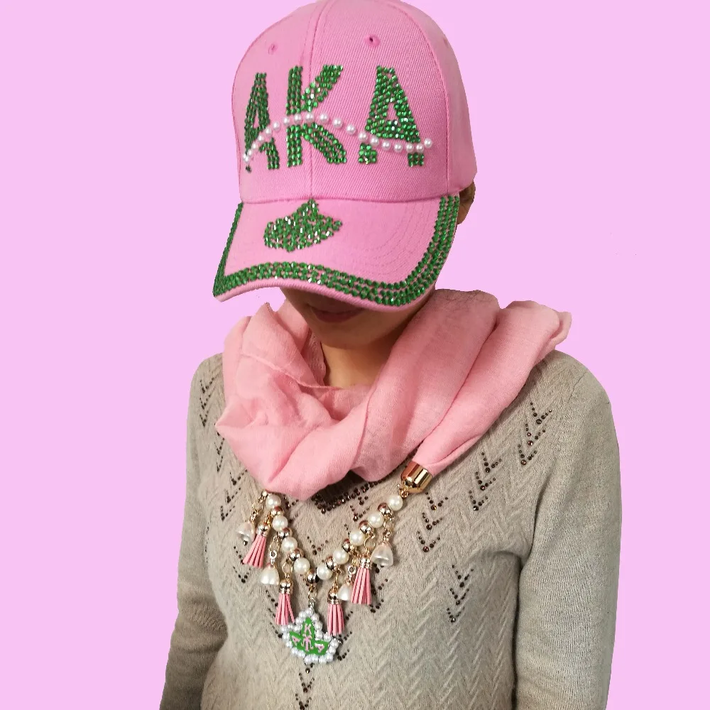 Alpha Kap Alpha Sorority Pink Ivy AKA Scarf neckalce Ivy Aka Pearl Baseball Cap Hat
Alpha Kap Alpha Sorority Pink Ivy AKA Scarf neckalce Ivy Aka Pearl Baseball Cap Hat