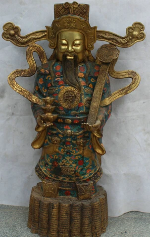 JP S62 40" Chinese Cloisonne Bronze Mammon Money Wealth God Ru Yi Yuan Bao Coin Statue
JP S62 40" Chinese Cloisonne Bronze Mammon Money Wealth God Ru Yi Yuan Bao Coin Statue