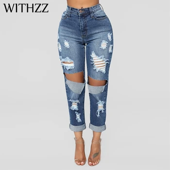 WITHZZ Knee Hole Hole Jeans Cotton Denim Jeans for Women Pants Breeches Overalls Vintage Female Torn Trousers Plus Size
WITHZZ Knee Hole Hole Jeans Cotton Denim Jeans for Women Pants Breeches Overalls Vintage Female Torn Trousers Plus Size