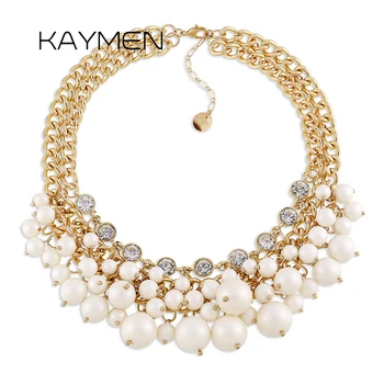 KAYMEN New Arrivals Golden Color Inlaid Rhinestones and Imitation Pearls Necklace for Girls Crystals Statement Bib Chokers
KAYMEN New Arrivals Golden Color Inlaid Rhinestones and Imitation Pearls Necklace for Girls Crystals Statement Bib Chokers