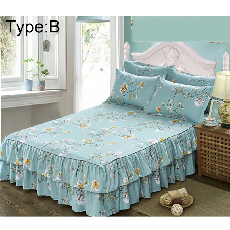 150 x200cm Bed Skirt Polyester European Pastoral Bedspreads Cotton Mattress Cover Pillowcase Wedding Bedding Set
150 x200cm Bed Skirt Polyester European Pastoral Bedspreads Cotton Mattress Cover Pillowcase Wedding Bedding Set