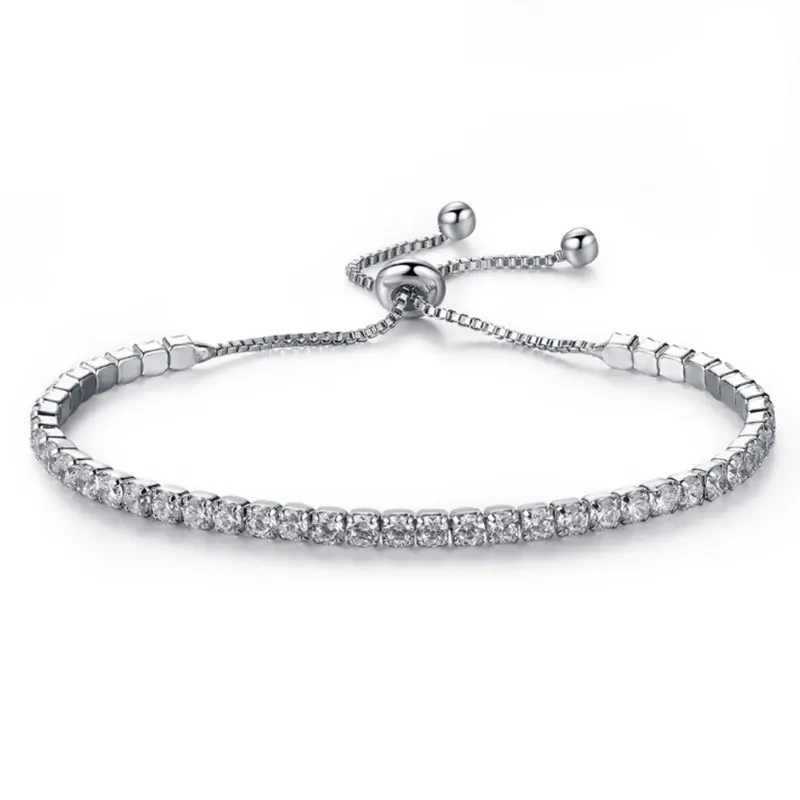 CZ Crystal Adjustable Tennis Bracelets For Women Cubic Zirconia Chain Link Bracelet Wedding Jewelry Valentines Day Gift
CZ Crystal Adjustable Tennis Bracelets For Women Cubic Zirconia Chain Link Bracelet Wedding Jewelry Valentines Day Gift