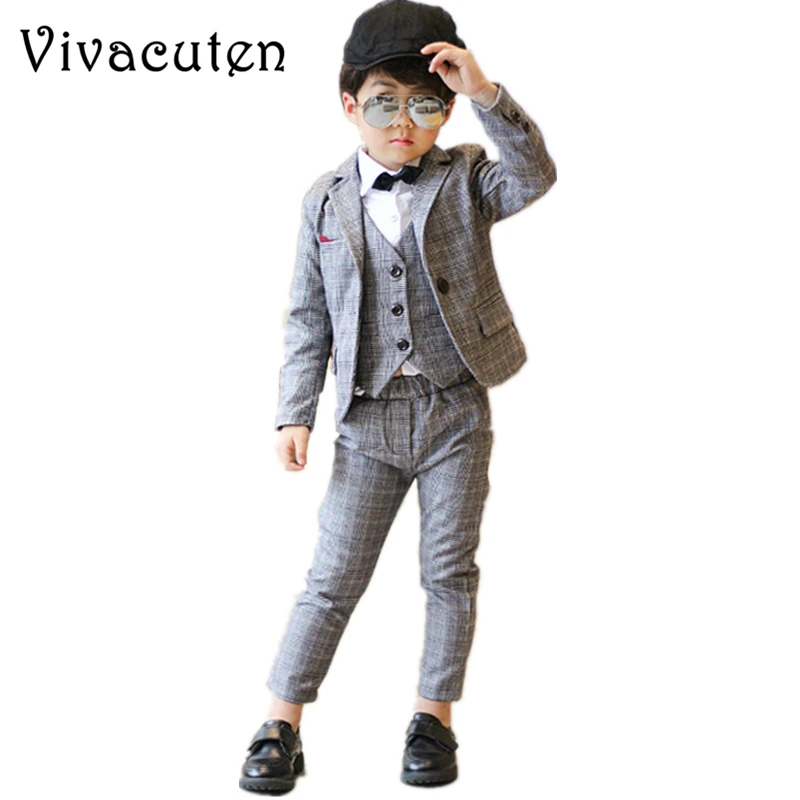 Brand Boys Suit Set for Weddings Cotton Plaid Blazer Vest Pants 3Pcs Kids Clothing Set Children Formal Suits Performance Costume
Brand Boys Suit Set for Weddings Cotton Plaid Blazer Vest Pants 3Pcs Kids Clothing Set Children Formal Suits Performance Costume