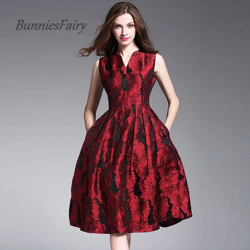 BunniesFairy 2017 летнее платье в стиле знаменитостей Королевский стиль Цветочная