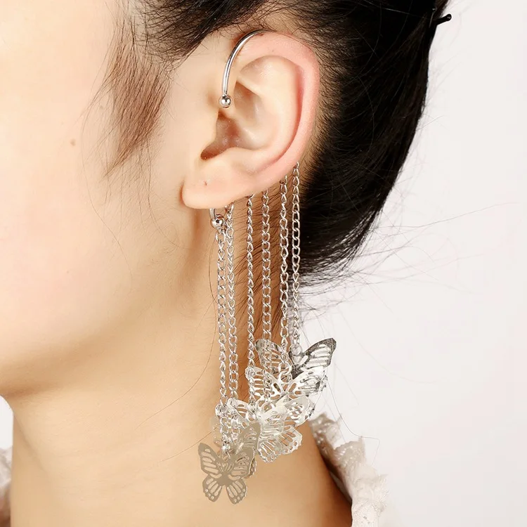 Hot Sell Long Tassel Butterfly Zinc Alloy Ear Cuff Vintage Women No piercing Jewelry Accessories Party Clip Earring
Hot Sell Long Tassel Butterfly Zinc Alloy Ear Cuff Vintage Women No piercing Jewelry Accessories Party Clip Earring