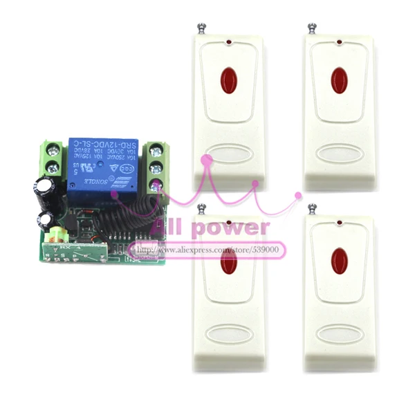 DC 12V 1CH Wireless Remote Control switch System Momentary/Toggle/Latched adjusted 10A 315/433 1Receiver&2 Transmitter
DC 12V 1CH Wireless Remote Control switch System Momentary/Toggle/Latched adjusted 10A 315/433 1Receiver&2 Transmitter