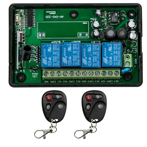 AC80-260V 4CH RF Wireless Remote Control System / Motor and electric door 220V Learning code receiver
AC80-260V 4CH RF Wireless Remote Control System / Motor and electric door 220V Learning code receiver