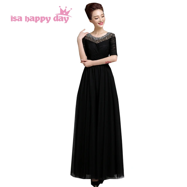 light sky sapphire blue full length formal modest bridesmaid dresses bridesmaids dress elegant tulle beaded with sleeves H2787
light sky sapphire blue full length formal modest bridesmaid dresses bridesmaids dress elegant tulle beaded with sleeves H2787