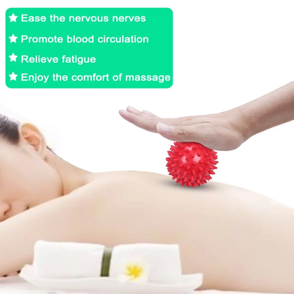 Spiky Massage Physical Therapy Lacrosse Ball Best For Muscle Soreness Back Foot Pain Relief Yoga Myofascial Plantar (3)