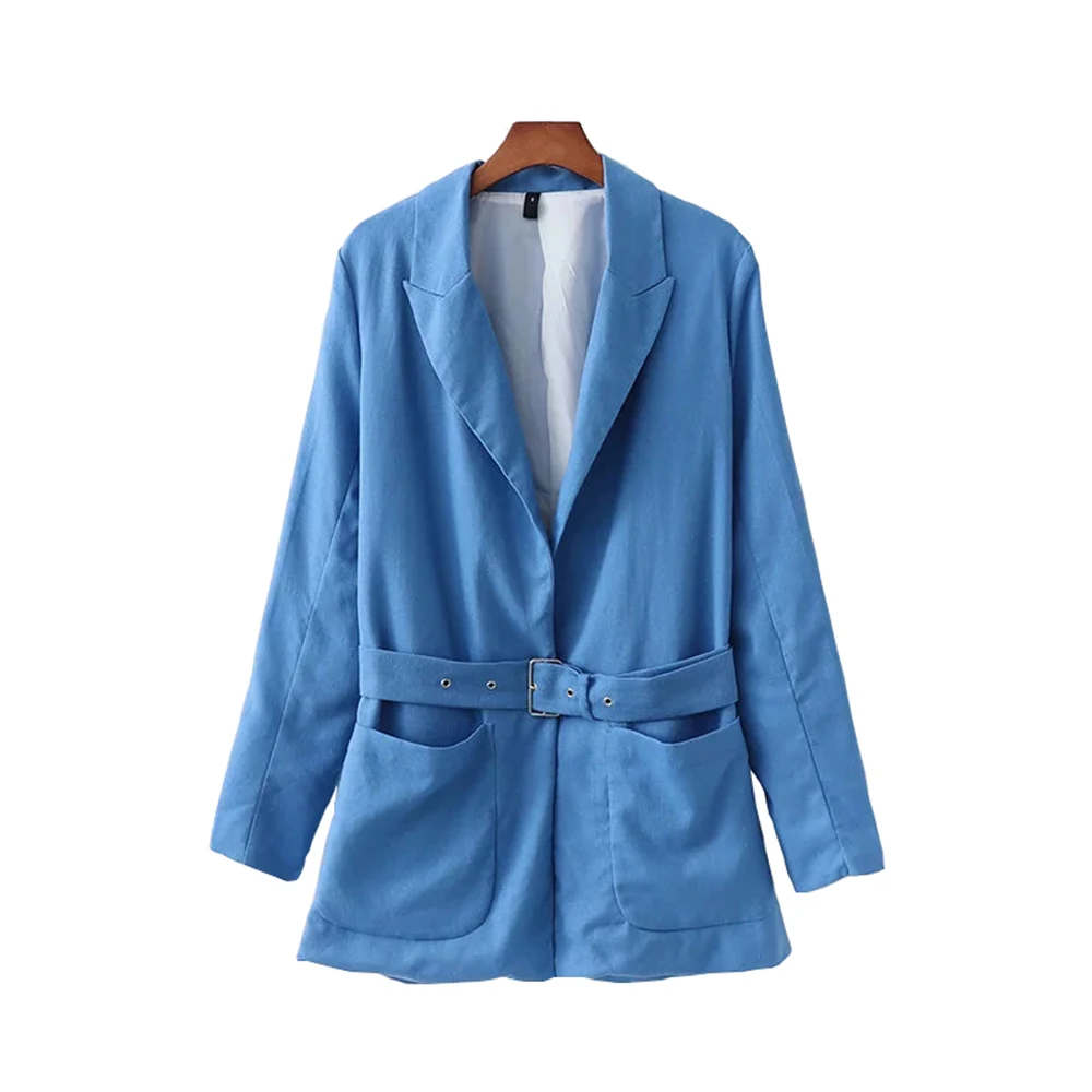 Klacwaya women cotton-linen blue blazer suit 2019 spring-autumn ladies elegant slim long blazer belt jacket girls chic suits set
Klacwaya women cotton-linen blue blazer suit 2019 spring-autumn ladies elegant slim long blazer belt jacket girls chic suits set