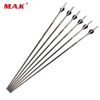 30 Inches Pure Carbon Arrow Spine 400 Diatmeter 7.2mm Replaceable Arrowhead for Compound Bow Archery Hunting
30 Inches Pure Carbon Arrow Spine 400 Diatmeter 7.2mm Replaceable Arrowhead for Compound Bow Archery Hunting