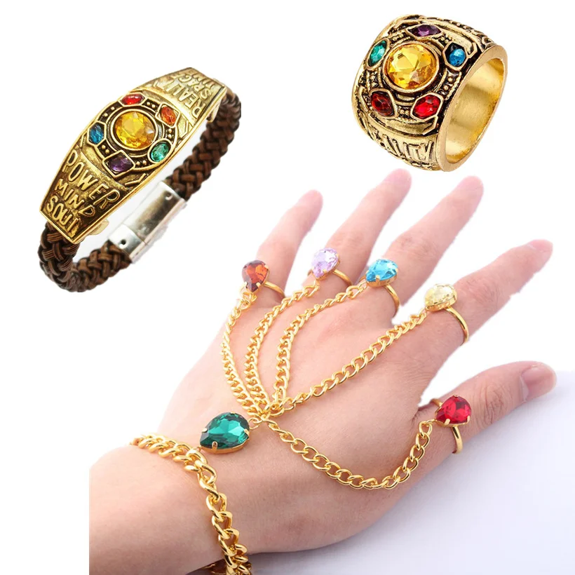 Avengers 4 Endgame Thanos Infinity Stones Gauntlet Bracelet Ring Hand Key Chain Bracelet Prop Iron Man Cosplay Women Jewelry
Avengers 4 Endgame Thanos Infinity Stones Gauntlet Bracelet Ring Hand Key Chain Bracelet Prop Iron Man Cosplay Women Jewelry