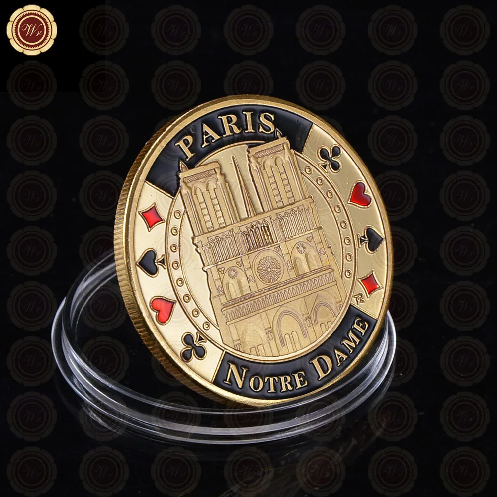 Hot New Gold Plated Coin Paris France Coin Notre Dame Cathedral Custom Challenge Coin Bank
Hot New Gold Plated Coin Paris France Coin Notre Dame Cathedral Custom Challenge Coin Bank