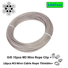 1/8 Inch Stainless Steel Aircraft Wire Rope for Deck Cable Railing Kit,7x7 100/164Feet T316 Marine,Gift M3 Wire Rope Clip
1/8 Inch Stainless Steel Aircraft Wire Rope for Deck Cable Railing Kit,7x7 100/164Feet T316 Marine,Gift M3 Wire Rope Clip