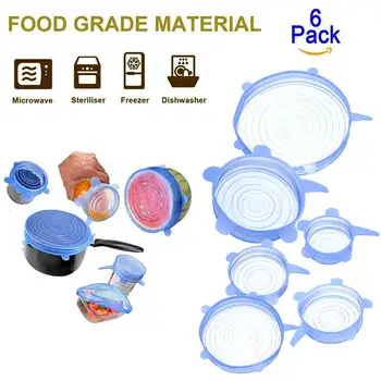 6pcs/set Safe Food Grade Silicone Stretch Lids Reusable Airtight Food Wrap Covers Keeping Fresh Seal Bowl Stretchy Wrap Cover
6pcs/set Safe Food Grade Silicone Stretch Lids Reusable Airtight Food Wrap Covers Keeping Fresh Seal Bowl Stretchy Wrap Cover