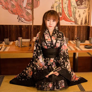 Japanese Style Women Anime Cosplay Costumes Undertale Halloween Print Flower Geisha Performance Dress Elegant Kimono Sakura Suit
Japanese Style Women Anime Cosplay Costumes Undertale Halloween Print Flower Geisha Performance Dress Elegant Kimono Sakura Suit