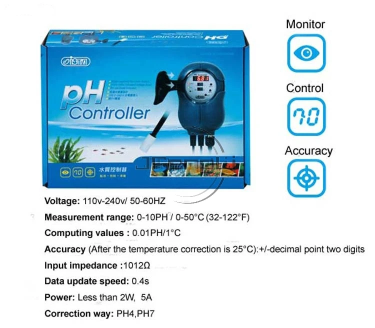 JFENGLI ISTA PH Automatic detection Controller Monitor probe included for both fresh sea water Accuracy PH4 PH7 tank Aquarium
JFENGLI ISTA PH Automatic detection Controller Monitor probe included for both fresh sea water Accuracy PH4 PH7 tank Aquarium