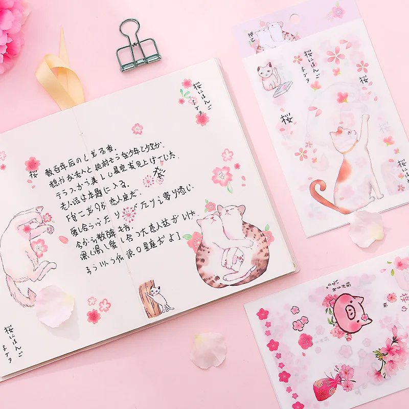 6 pcs/lot Cherry Cat Washi Sticker Cute Animal Decoration DIY Diary Scrapbooking Label Stickers Stationery gift school supplies
6 pcs/lot Cherry Cat Washi Sticker Cute Animal Decoration DIY Diary Scrapbooking Label Stickers Stationery gift school supplies