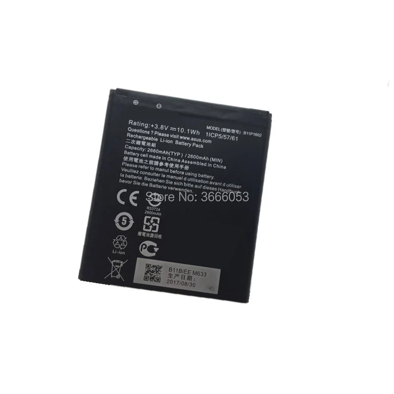VK New 2600mAh/10.1Wh 3.8V B11P1602 Battery For ASUS Zenfone Go 5" ZB500KL X00AD X00ADC X00ADA Mobile phone Li-Ion bateria
VK New 2600mAh/10.1Wh 3.8V B11P1602 Battery For ASUS Zenfone Go 5" ZB500KL X00AD X00ADC X00ADA Mobile phone Li-Ion bateria