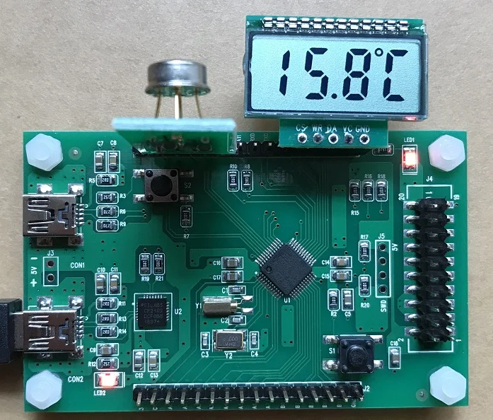 STM32F103C8T6 Temperature Measurement Board MLX90614ESF-BAA Infrared Temperature Sensor Development Board
STM32F103C8T6 Temperature Measurement Board MLX90614ESF-BAA Infrared Temperature Sensor Development Board