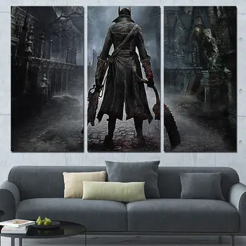 Modular Canvas Wall Art Abstract Pictures Home Decor 3 Pieces Bloodborne Paintings HD Printed Game Hunter Posters Frame
Modular Canvas Wall Art Abstract Pictures Home Decor 3 Pieces Bloodborne Paintings HD Printed Game Hunter Posters Frame