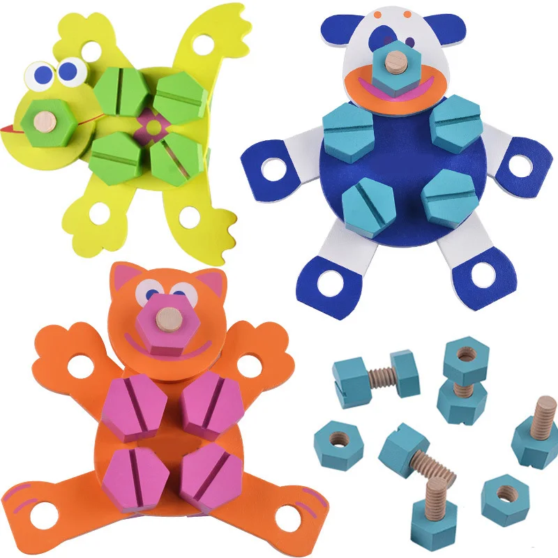 Baby Wooden Assembling Blocks Animals Screw Nut Combination Toy Disassembly & Assembly Block Early Educational Toys for children
Baby Wooden Assembling Blocks Animals Screw Nut Combination Toy Disassembly & Assembly Block Early Educational Toys for children