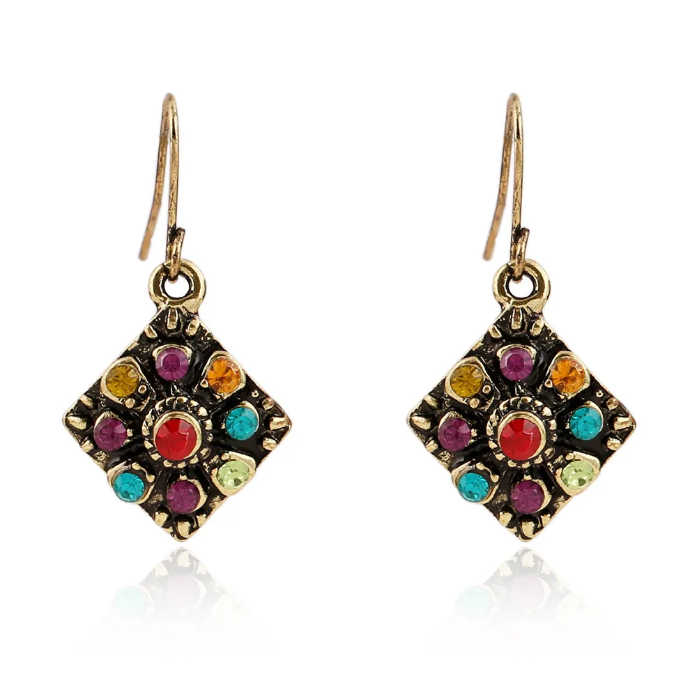 Vintage Bohemian Earrings for Women Fashion Ethnic Multicolor Rhinestone Drop Earrings Eardrop Wholesale boucle d'oreille
Vintage Bohemian Earrings for Women Fashion Ethnic Multicolor Rhinestone Drop Earrings Eardrop Wholesale boucle d'oreille