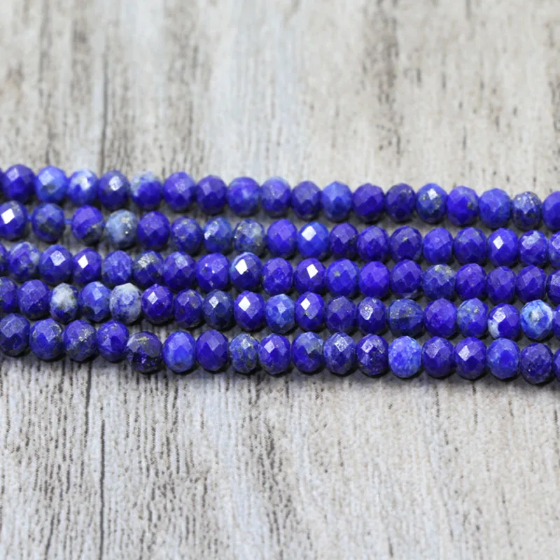 

Natural lapis lazuli 2 3mm faceted round gem beads for jewelry making design fashion stone diy bracelet