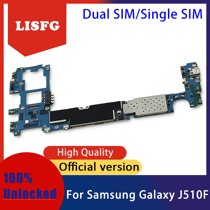 Single/Dual SIM Original 100% Unlocked Motherboard For Samsung Galaxy J5 J510F Mainboard With Full Chips Android OS Logic board
Single/Dual SIM Original 100% Unlocked Motherboard For Samsung Galaxy J5 J510F Mainboard With Full Chips Android OS Logic board