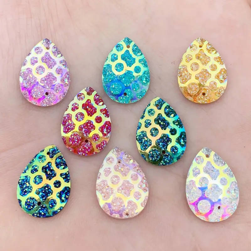 13*18mm Water drop Resin Gems Stone For Bead Work Flat Back Tigrina Sew On Rhinestones With 2 Holes 40Pieces/lot -A53
13*18mm Water drop Resin Gems Stone For Bead Work Flat Back Tigrina Sew On Rhinestones With 2 Holes 40Pieces/lot -A53