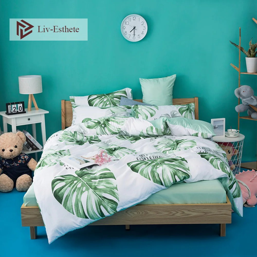 Liv-Esthete Big Leaf Decor Home Bedding Set Bed Linen Nordic Single Double Queen King Size Bed Flat Sheet Pillowcase Duvet Cover
Liv-Esthete Big Leaf Decor Home Bedding Set Bed Linen Nordic Single Double Queen King Size Bed Flat Sheet Pillowcase Duvet Cover