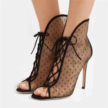 EMMA KING Summer Sexy Polka Dot Open Toe Sandals Roman Mesh Gladiator Boots Women Cross Strap Lace Up High Heels For Party
EMMA KING Summer Sexy Polka Dot Open Toe Sandals Roman Mesh Gladiator Boots Women Cross Strap Lace Up High Heels For Party