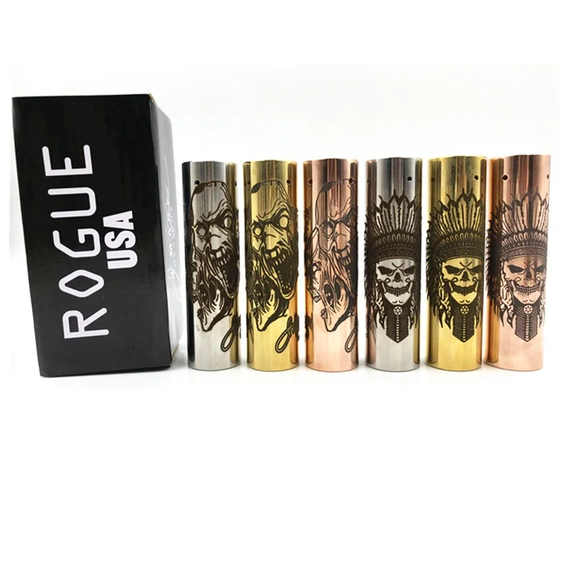 

2019 New Rogue Mech Mod E Cigarette Mechanical Vape Mod Short 18650 Battery Rogue Mod Carved 25 Diameter Vape Pen