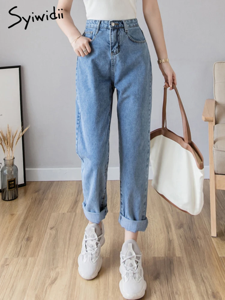 High Waisted Mom Jeans Woman Cotton Harem Ankle-Length Pants Loose Vintage Light Blue Casual Plus Size Women Denim Jean Female
High Waisted Mom Jeans Woman Cotton Harem Ankle-Length Pants Loose Vintage Light Blue Casual Plus Size Women Denim Jean Female