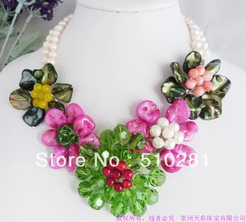 Free Shipping !!! NO116 Fashion Colorful Crystal + Pearl + shell flower cluster jewelry necklace
Free Shipping !!! NO116 Fashion Colorful Crystal + Pearl + shell flower cluster jewelry necklace
