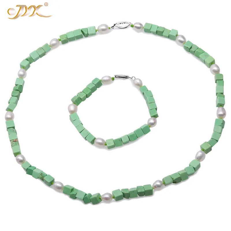 JYX Delicate Green Turquoise and White Pearl Necklace Bracelet jewelry set 6mm necklace&bracelet 20/7.5" jewelry set women gift
JYX Delicate Green Turquoise and White Pearl Necklace Bracelet jewelry set 6mm necklace&bracelet 20/7.5" jewelry set women gift