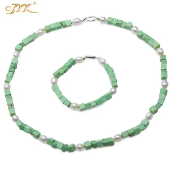 JYX Delicate Green Turquoise and White Pearl Necklace Bracelet jewelry set 6mm necklace&bracelet 20/7.5" jewelry set women gift
JYX Delicate Green Turquoise and White Pearl Necklace Bracelet jewelry set 6mm necklace&bracelet 20/7.5" jewelry set women gift