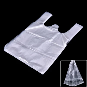 

40pcs Plastic T-Shirt Retail Shopping Supermarket Bags Handles Packaging Quality Transparents Garbage Life Bag 15*23cm Size