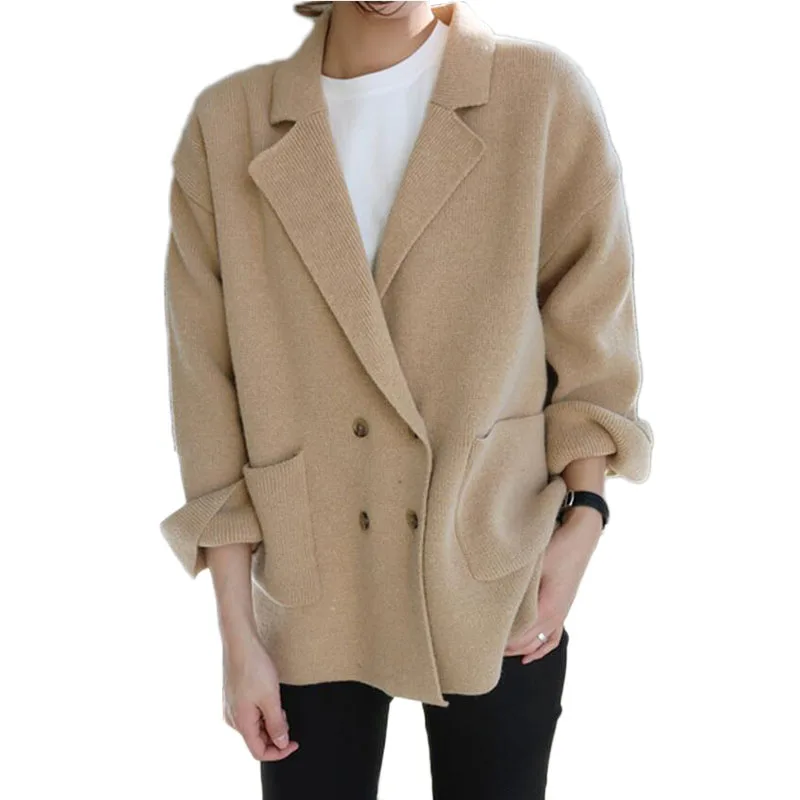 Women Knitted Cardigans Fall Fashion Breasted Blazer Sweater Loose Poncho Outwear Warm Knit Coat Long Sleeve Jackets Korean
Women Knitted Cardigans Fall Fashion Breasted Blazer Sweater Loose Poncho Outwear Warm Knit Coat Long Sleeve Jackets Korean