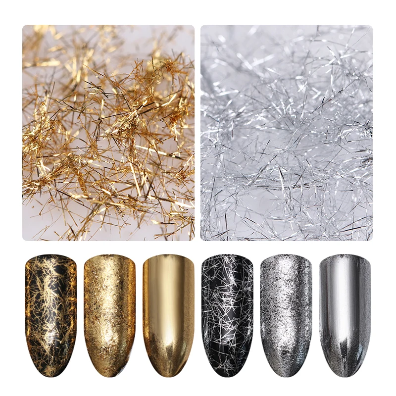 2Pcs Gold Silver Nail Strip Metal Wire Line Mirror Flakies UV Gel Nail Chrome Pigment Nail Art Manicure DIY 3D Nail Decoration 
2Pcs Gold Silver Nail Strip Metal Wire Line Mirror Flakies UV Gel Nail Chrome Pigment Nail Art Manicure DIY 3D Nail Decoration