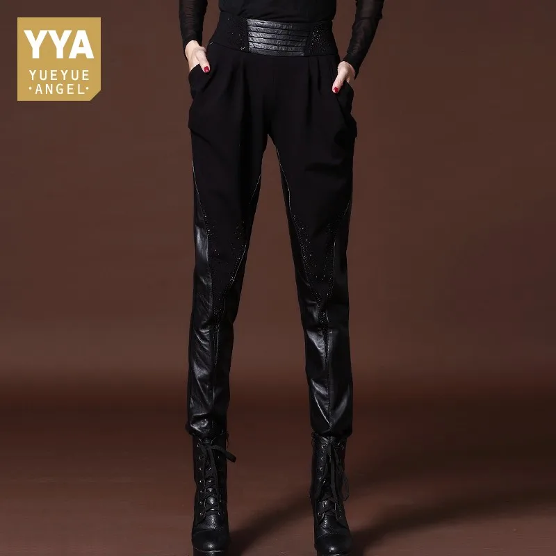 Fashion Women Genuine Leather Spliced Harem Pants Office Lady Sexy High Waist Pencil Pants Real Leather Plus Size 5XL Trousers
Fashion Women Genuine Leather Spliced Harem Pants Office Lady Sexy High Waist Pencil Pants Real Leather Plus Size 5XL Trousers