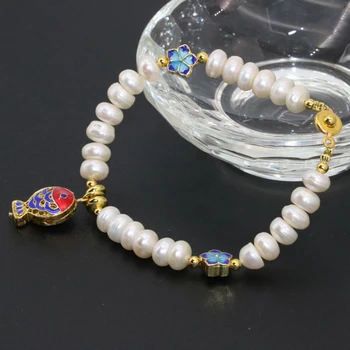 Bohemia style unique cloisonne 6*8mm natural white freshwater cultured button abacus pearl beads bracelets jewelry 7.5inch B2757
Bohemia style unique cloisonne 6*8mm natural white freshwater cultured button abacus pearl beads bracelets jewelry 7.5inch B2757