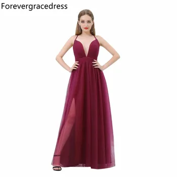 Forevergracedress Burgundy Prom Dress New Arrival Simple Deep V Neck Tulle Long Evening Party Gown Plus Size Custom Made
Forevergracedress Burgundy Prom Dress New Arrival Simple Deep V Neck Tulle Long Evening Party Gown Plus Size Custom Made