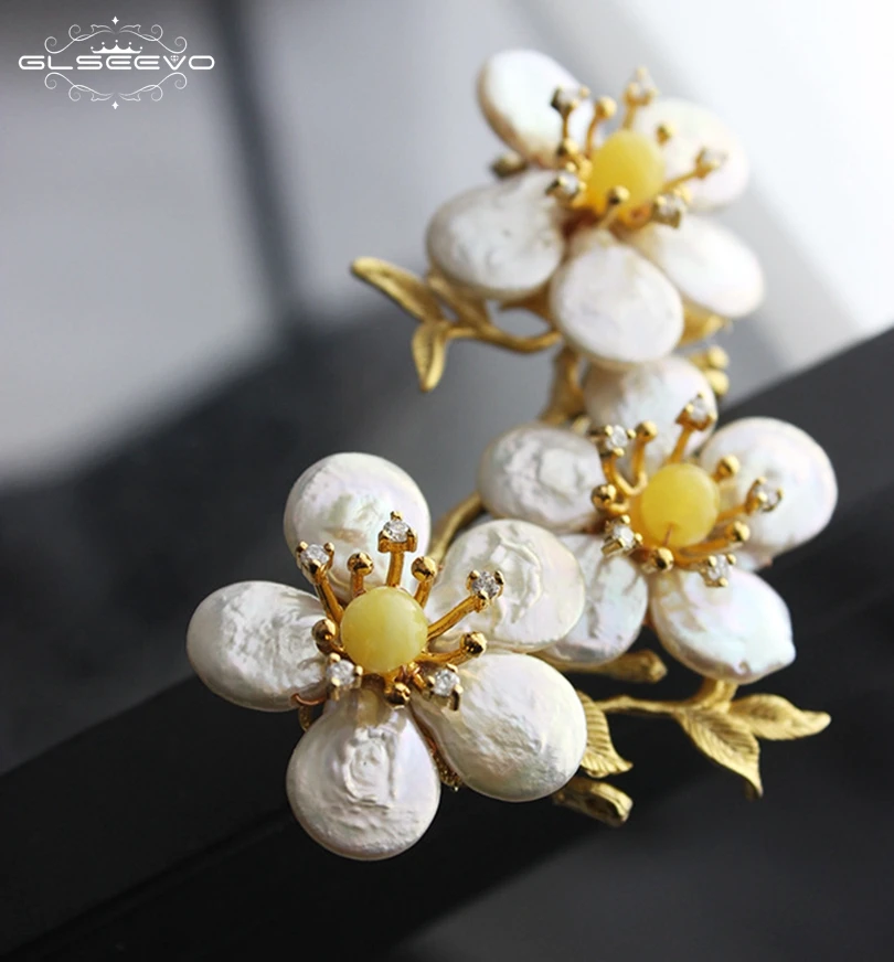 GLSEEVO Natural Fresh Water Baroque Pearl Flower Brooch Pins Amethyst Brooches Femme Bijoux For Women Dual Use Jewelry GO0081
GLSEEVO Natural Fresh Water Baroque Pearl Flower Brooch Pins Amethyst Brooches Femme Bijoux For Women Dual Use Jewelry GO0081