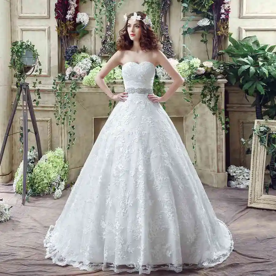 Luxury Lace Wedding Dresses Sweetheart Pleats Ball Gown Lace-up Bow Beading Sash Backless Plus Size Wedding Dresses
Luxury Lace Wedding Dresses Sweetheart Pleats Ball Gown Lace-up Bow Beading Sash Backless Plus Size Wedding Dresses