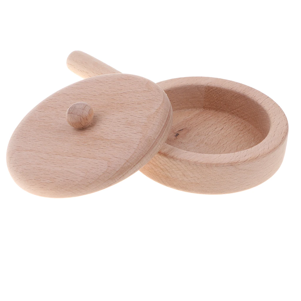 Fun Solid Beech Wooden Kitchen Toy - Cookware/ Kichenware/ Tableware Playset Chef Role Pretend Play Cooking Toys Gift - Pan S
