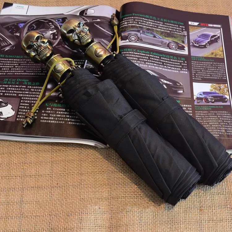 Skull Handle Automatic Folding Umbrella Men Three Folding Windproof Retro Umbrellas Rain Male Paraguas
Skull Handle Automatic Folding Umbrella Men Three Folding Windproof Retro Umbrellas Rain Male Paraguas