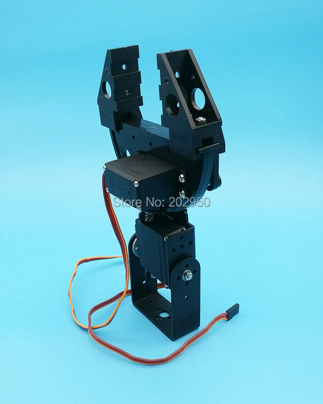 Механическая рука робот 2 dof RC черный/серебристый с пластиковым захвата в