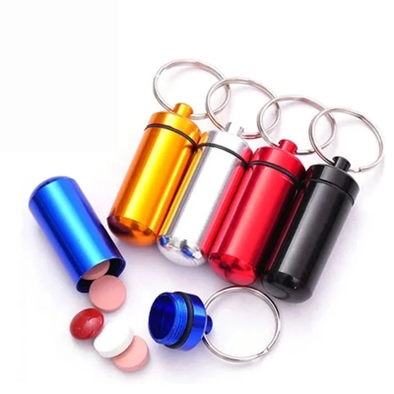 1PCS Practical Mini Aluminum Emergency Pill Box Case Bottle Holder Container Keychain Keyring Waterproof (Color: Multicolor)
1PCS Practical Mini Aluminum Emergency Pill Box Case Bottle Holder Container Keychain Keyring Waterproof (Color: Multicolor)